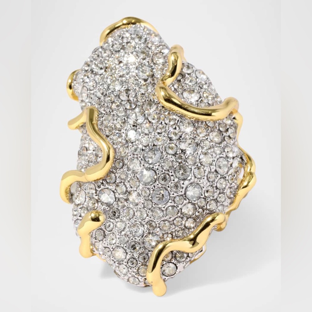 NWOT Alexis Bittar Solanales Large Crystal Pave Geode Ring - Picture 3 of 7